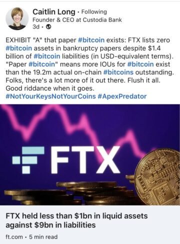 FTX و Bitcoin: ذكاء بيانات PlatoBlockchain الجيد والسيئ والقبيح. البحث العمودي. عاي.