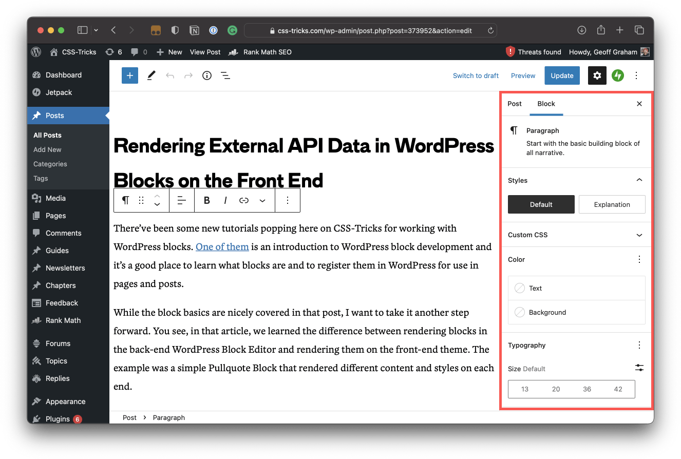 Tworzenie interfejsu ustawień dla niestandardowego bloku WordPress PlatoBlockchain Data Intelligence. Wyszukiwanie pionowe. AI.