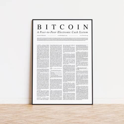 Poster Kertas Putih Bitcoin