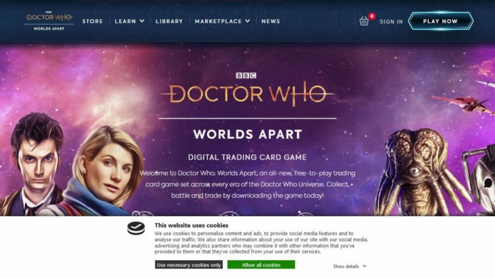 Παιχνίδι καρτών Doctor Who Worlds Apart NFT