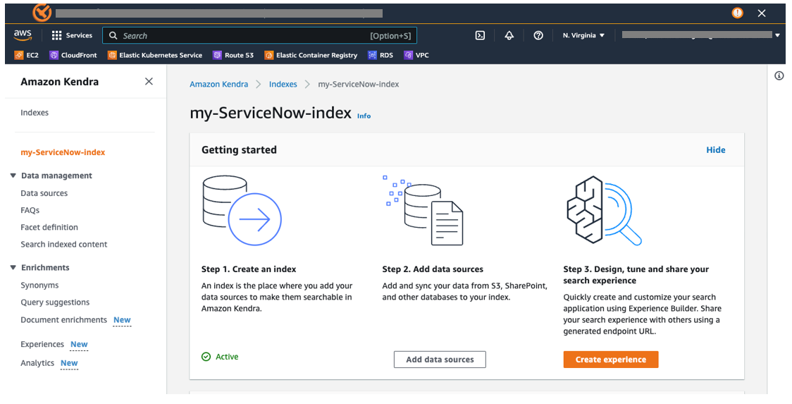Mengumumkan konektor ServiceNow (V2) yang diperbarui untuk Amazon Kendra PlatoBlockchain Data Intelligence. Pencarian Vertikal. Ai.