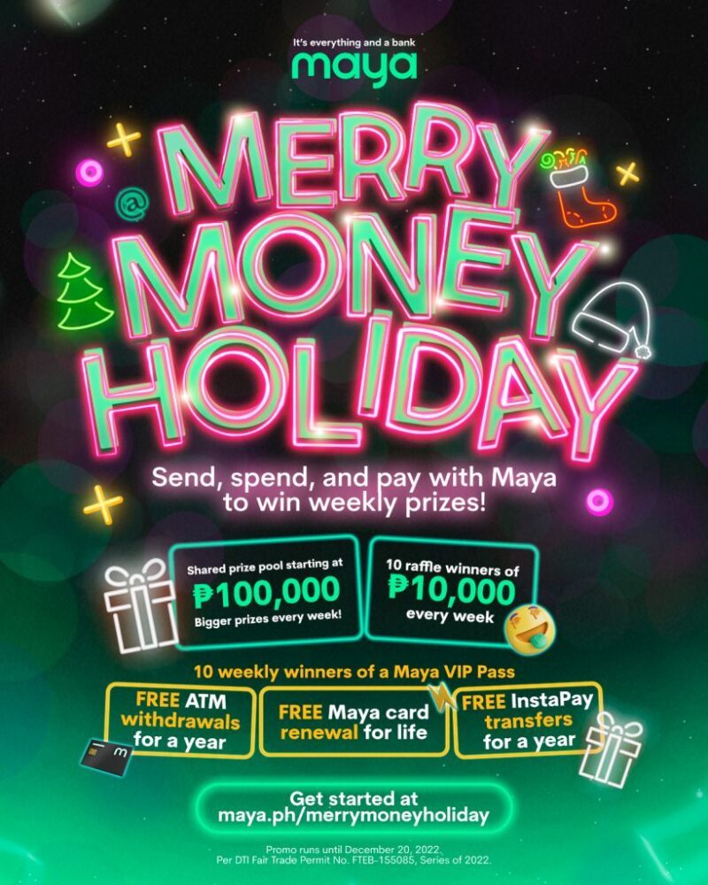 Maya lança promoção Merry Money Holiday com conjunto de prêmios de 2 milhões de pesos PlatoBlockchain Data Intelligence. Pesquisa vertical. Ai.