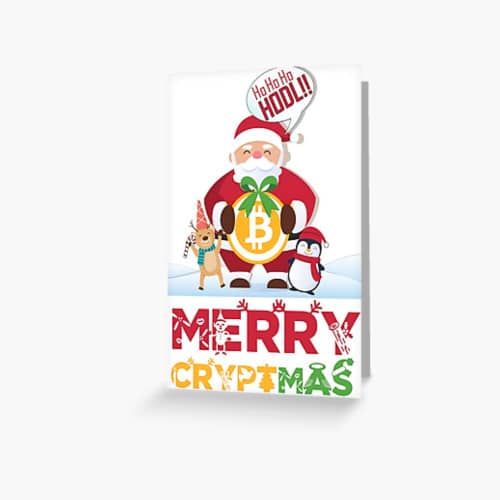 Ευχετήρια κάρτα για καλά Χριστούγεννα Bitcoin