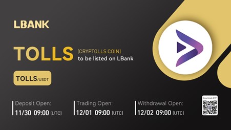 CRYPTOLLS COIN (TOLLS) är nu tillgänglig för handel på LBank Exchange PlatoBlockchain Data Intelligence. Vertikal sökning. Ai.