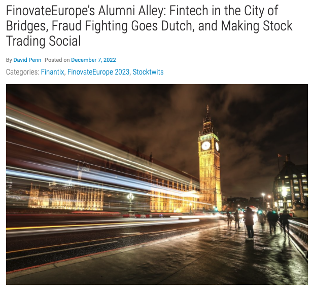 FinovateEurope’s Alumni Alley Showcases Fintech’s Pioneers PlatoBlockchain Data Intelligence. Vertical Search. Ai.
