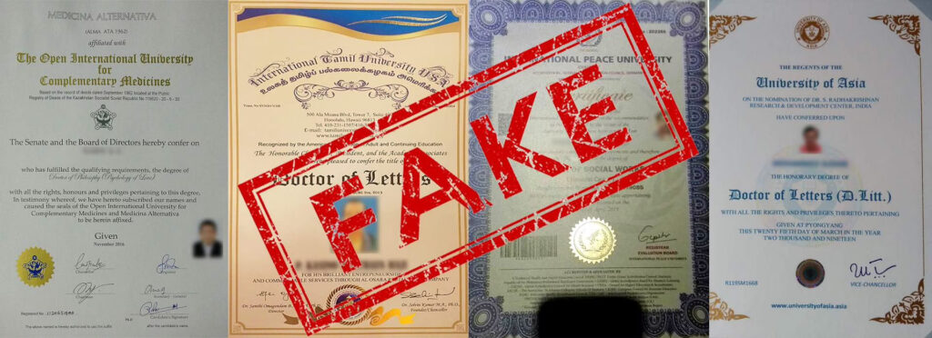 Falske akademi-certifikater