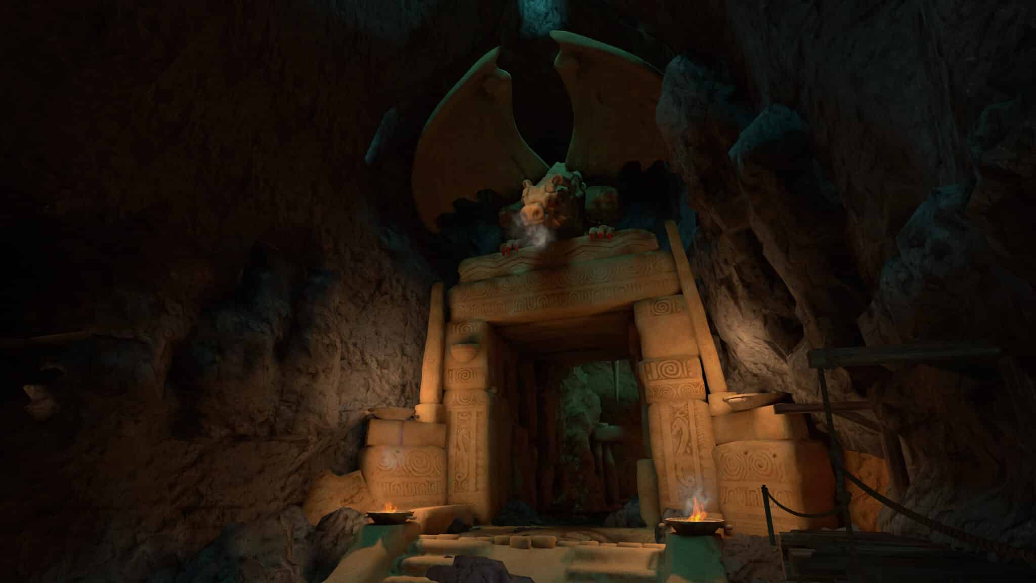 巨大的洞穴 - 龙雕像截图