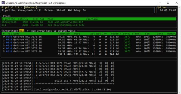 כיצד לבצע כפול כפול KAS + ZIL עם Rigel 1.3.4 Nvidia GPU Miner PlatoBlockchain Data Intelligence. חיפוש אנכי. איי.