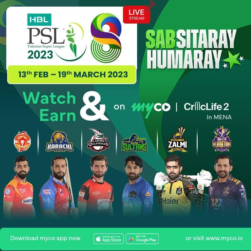 Web 3 streaming platform myco secures rights for HBL PSL 8 cricket coverage across MENA, allowing cricket fans in the region to benefit from the platform´s innovative “watch and earn” reward mechanism Blockchain PlatoBlockchain Data Intelligence. Vertical Search. Ai.