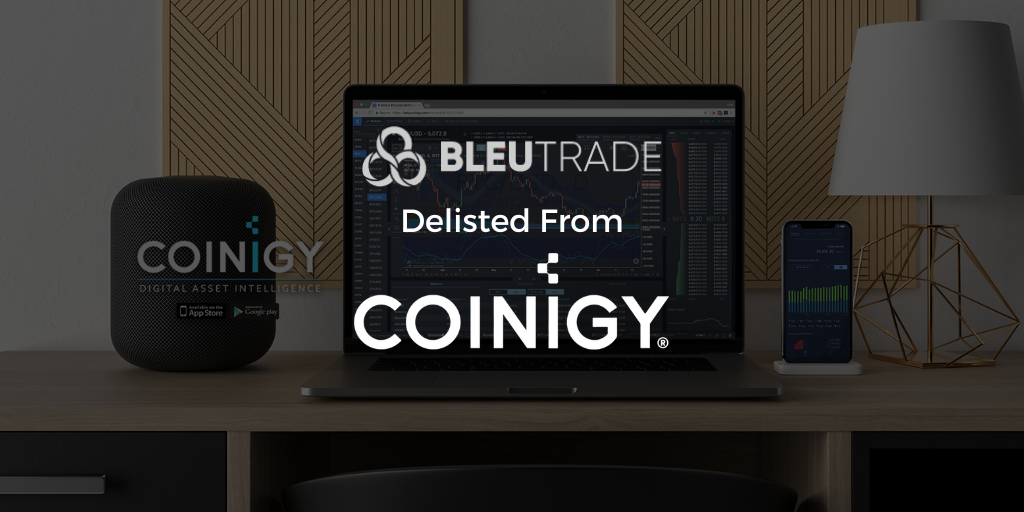 Bleutrade avnoterat från Coinigy