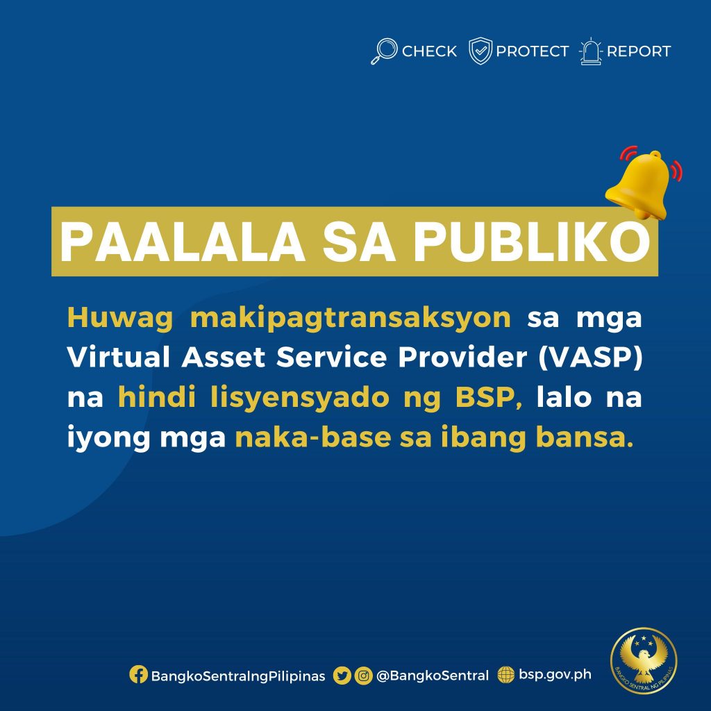 BSP Makes it Easier to Report Problems with Locally-Licensed Crypto Exchanges vasps PlatoBlockchain Data Intelligence. Vertical Search. Ai.