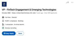 وظيفة مثيرة للاهتمام: نائب الرئيس - FinTech Engagement & Emerging Technologies