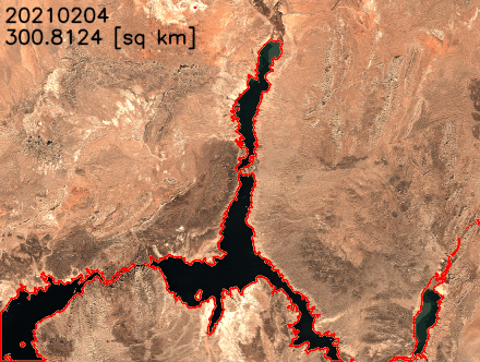 Animazione della superficie del lago Mead