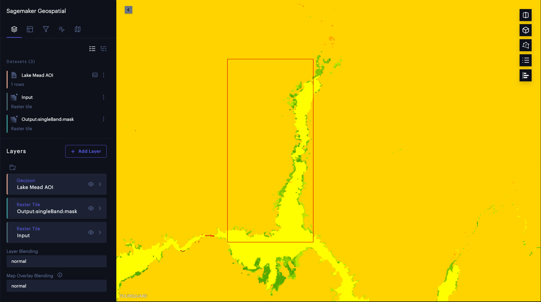 Monitoraggio della siccità del Lago Mead utilizzando le nuove funzionalità geospaziali di Amazon SageMaker