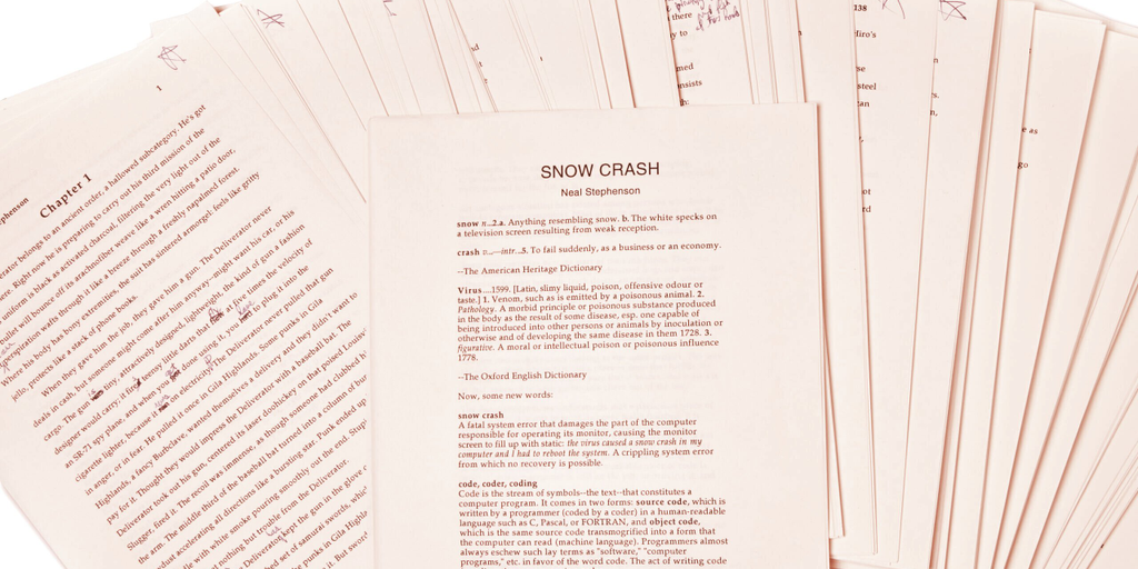Never-Before-Seen 'Snow Crash' Manuscript Heads to Auction sterling PlatoBlockchain Data Intelligence. Vertical Search. Ai.