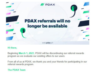 Bit de știri: PDAX va întrerupe recompensele de recomandare