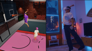 Spil basketball på NBA-baner i VR med gymnastikklasse