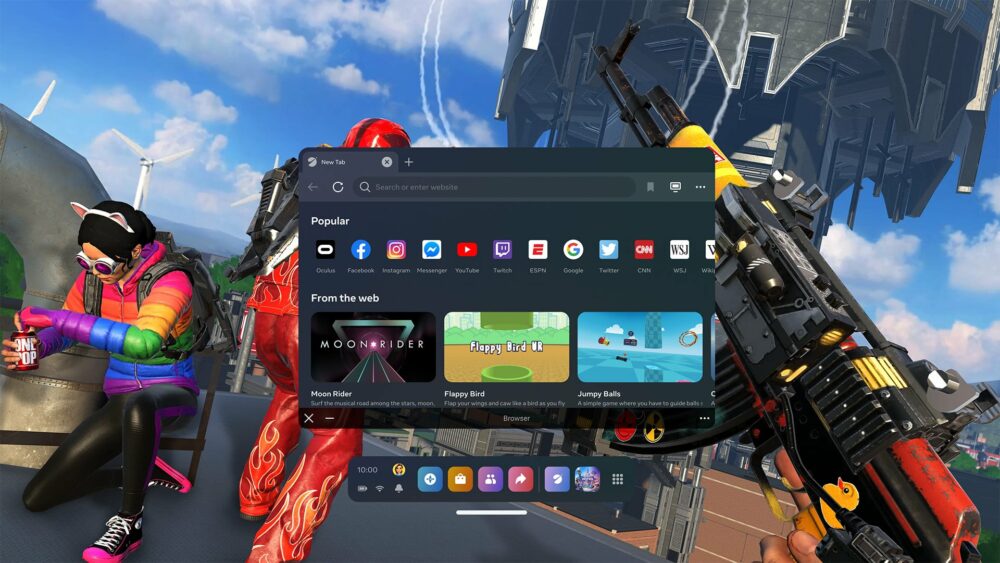 Quest 2 vous permet désormais également d'afficher le navigateur sans quitter une application VR