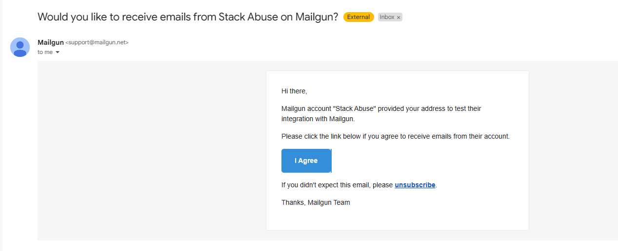 Mengirim Email di Node.js dengan Mailgun dan React PlatoBlockchain Data Intelligence. Pencarian Vertikal. Ai.