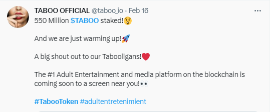 TABOO har vunnit 42.54% under de senaste sju dagarna. Ska du investera i det?