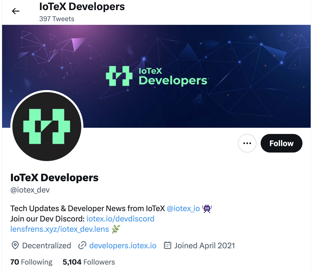 Top 6 IoTeX influencers to follow on Twitter code releases PlatoBlockchain Data Intelligence. Vertical Search. Ai.