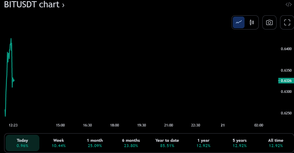Gráfico de precios BIT/USDT de 24 horas (fuente: TradingView)