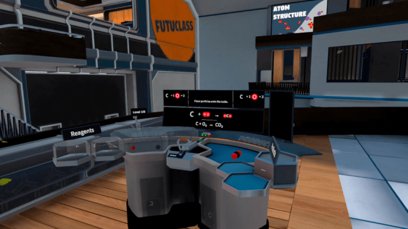 Jogo de realidade virtual Futuclass ensina química básica