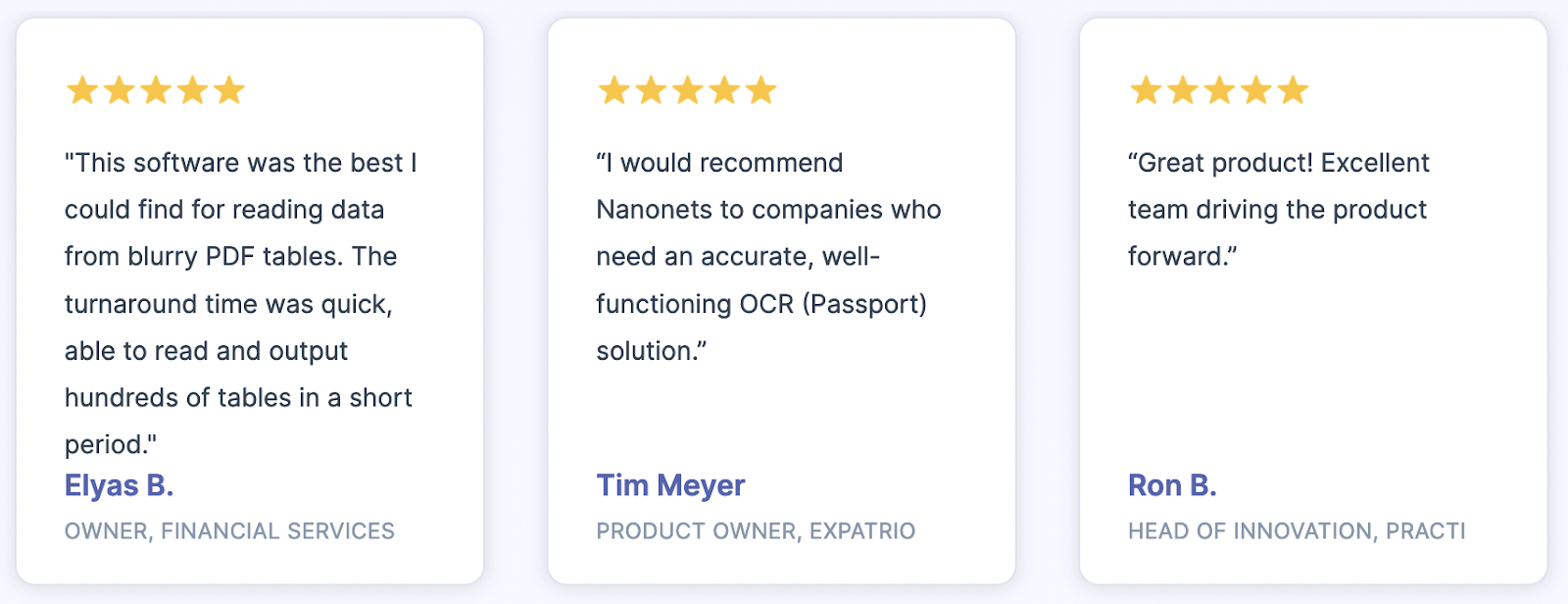 Recenziile clienților Nanonets