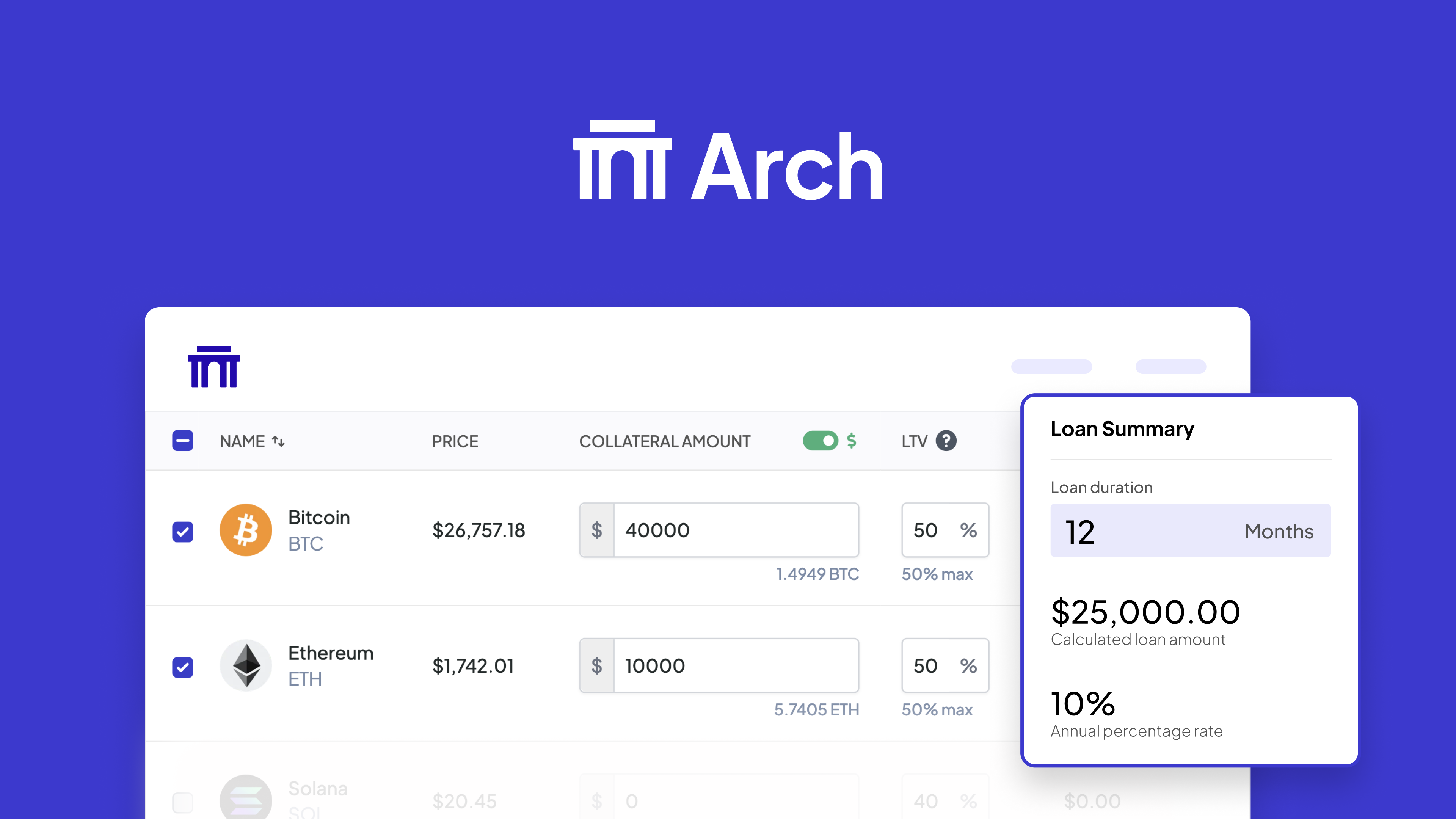 Arch lending: Secure loans against alternative assets starting with crypto [SPONSORED]