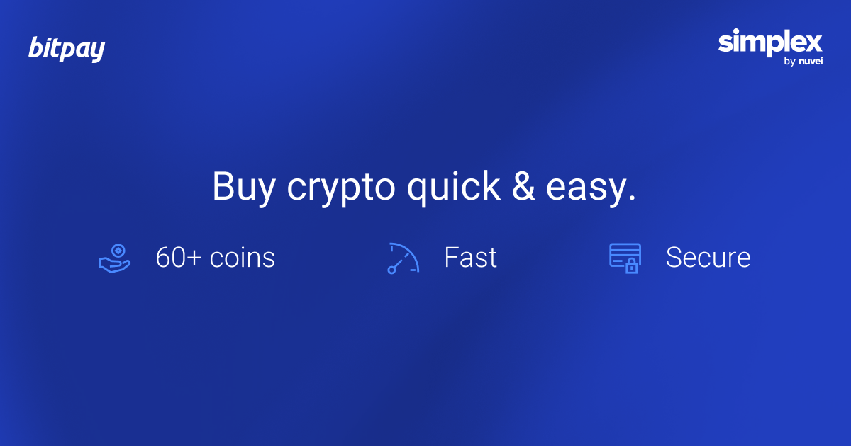 BitPay + Simplex: 60개 이상의 The Top Coin을 좋은 가격에 구매하세요