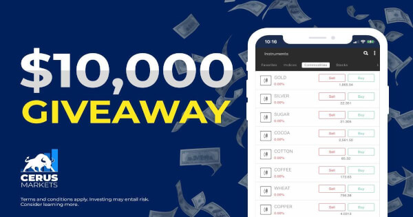 Cerus Markets Launches its Mobile Trading App $10,000 Giveaway CRYPTO BROKER PlatoBlockchain Data Intelligence. Vertical Search. Ai.