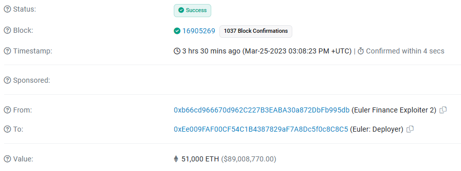 Euler Hacker Returns $90M