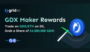 Token GDX protokołu Gridex rośnie o ponad 400% w ciągu 24 godzin po wprowadzeniu na giełdę D5