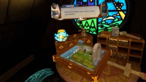 Zapowiedź Rycerza na strychu: przechylony labirynt arturiański wjeżdżający do Quest 2, PC VR