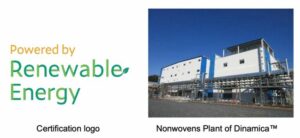Asahi Kasei's productiefaciliteit voor Dinamica verwerft certificering met betrekking tot het gebruik van stroom die 100% afkomstig is van hernieuwbare energie door gebruik te maken van Hitachi's Powered by RE