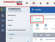 Comodo One. Förstå Windows-profiler i ITSM