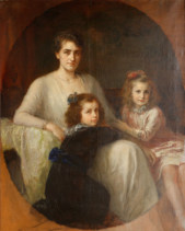 Painting of Nelly, Gertrude and Liselotte Scharff