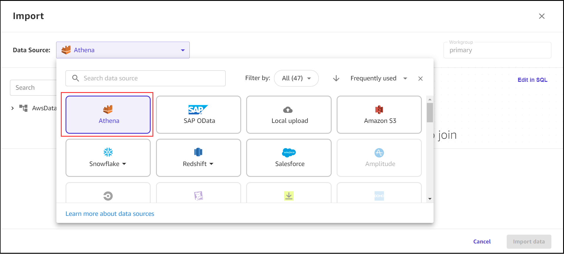 Import data from over 40 data sources for no-code machine learning with Amazon SageMaker Canvas sap PlatoBlockchain Data Intelligence. Vertical Search. Ai.