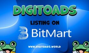 Novo token Meme Coin DigiToads (TOADS) para listar no BitMart Exchange
