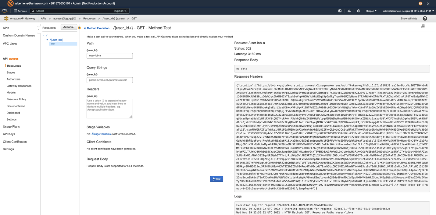 Secure Amazon SageMaker Studio presigned URLs Part 3: Multi-account private API access to Studio authenticates PlatoBlockchain Data Intelligence. Vertical Search. Ai.