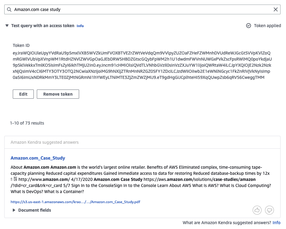 Secure your Amazon Kendra indexes with the ACL using a JWT shared secret key PlatoBlockchain Data Intelligence. Vertical Search. Ai.