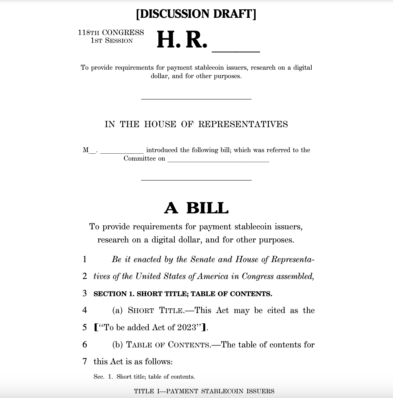 U.S. Congress to introduce new draft bill for stablecoins drafted PlatoBlockchain Data Intelligence. Vertical Search. Ai.