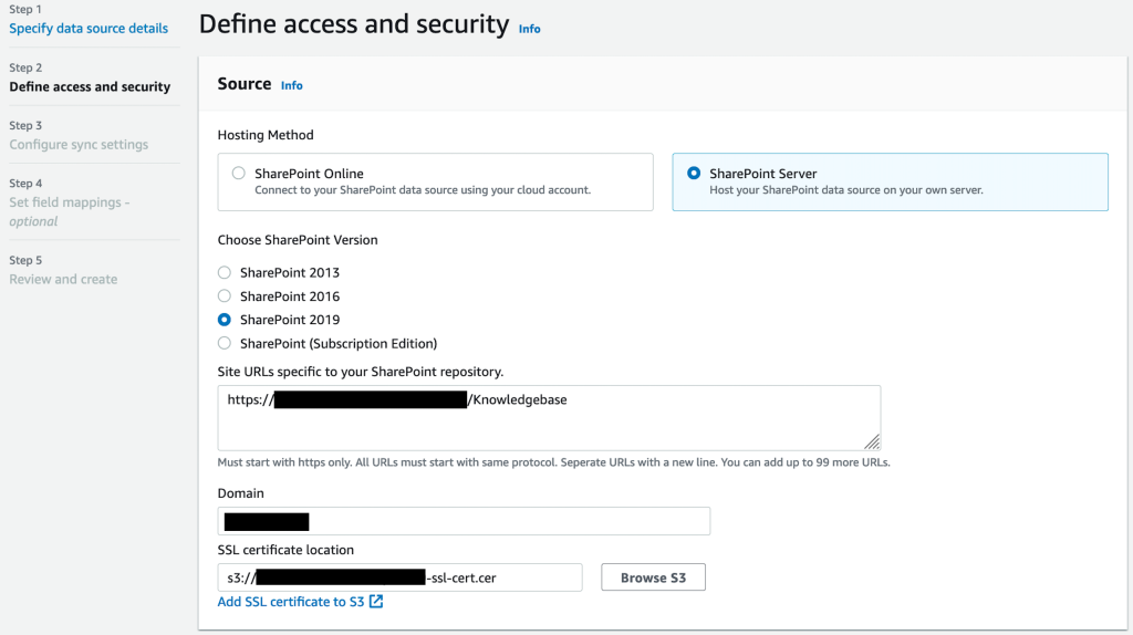 Announcing the updated Microsoft SharePoint connector (V2.0) for Amazon Kendra | Amazon Web Services SSL Certificate PlatoBlockchain Data Intelligence. Vertical Search. Ai.