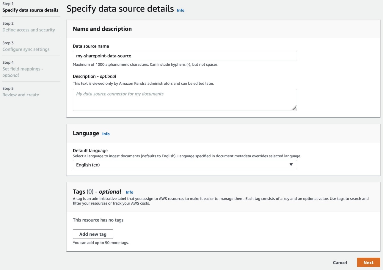 Announcing the updated Microsoft SharePoint connector (V2.0) for Amazon Kendra | Amazon Web Services Amazon EC2 PlatoBlockchain Data Intelligence. Vertical Search. Ai.