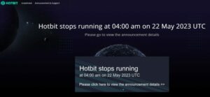 速報：Hotbit仮想通貨取引所が運営を一時停止