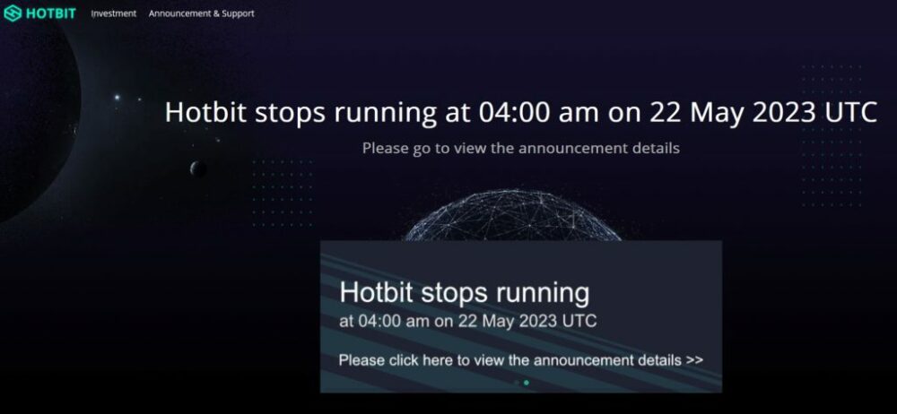 Breaking: Hotbit Cryptocurrency Exchange avbryter operationer