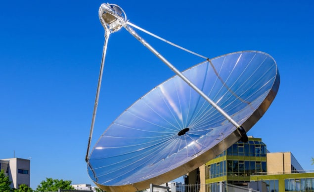 A photo of the LRESE parabolic dish