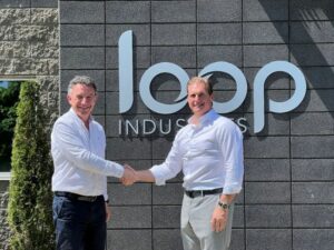 Franck Leroy, Präsident der Region Grand Est, besucht das Werk von Loop Industries in Terrebonne, Quebec, Kanada