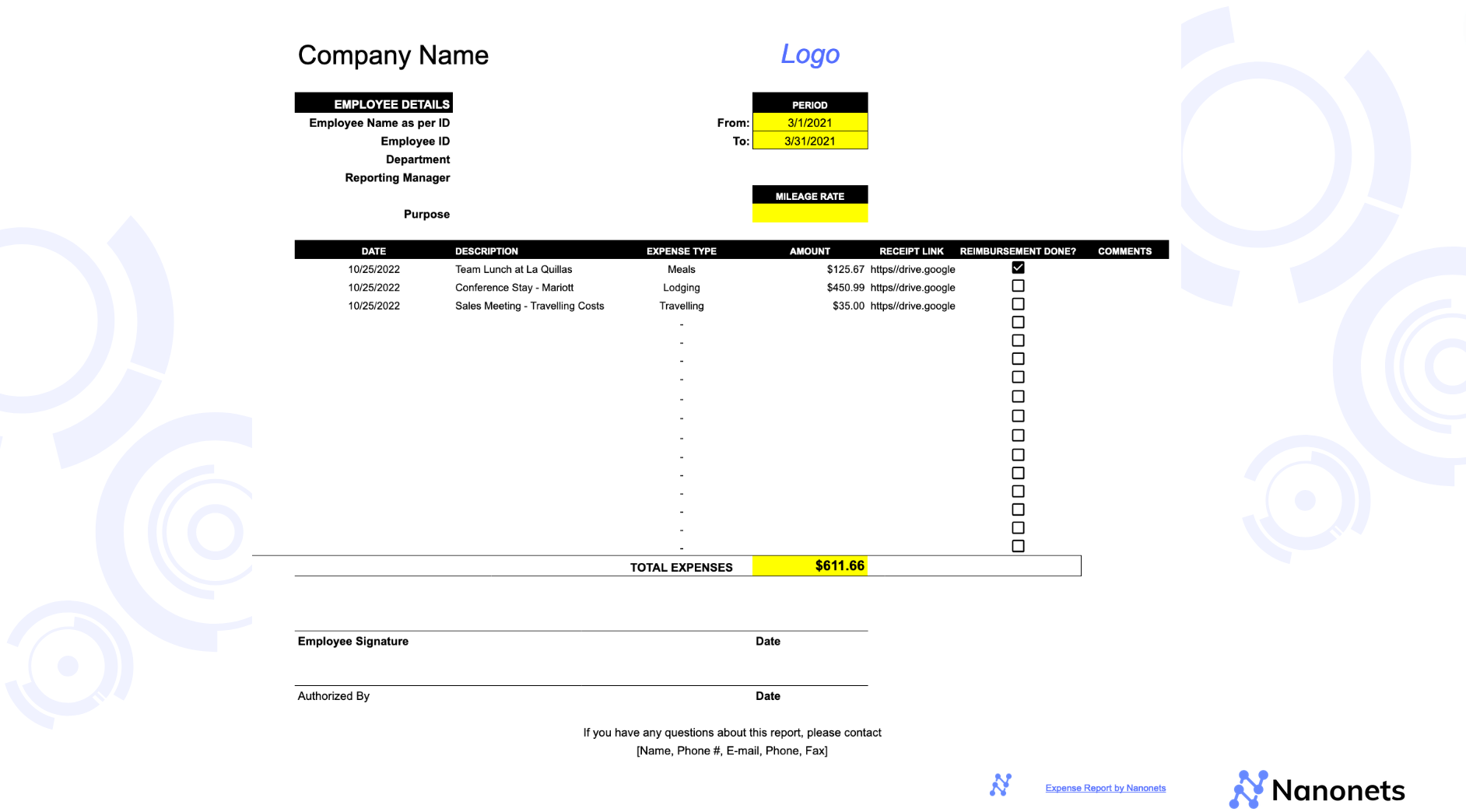 Free Expense Report Template project management PlatoBlockchain Data Intelligence. Vertical Search. Ai.
