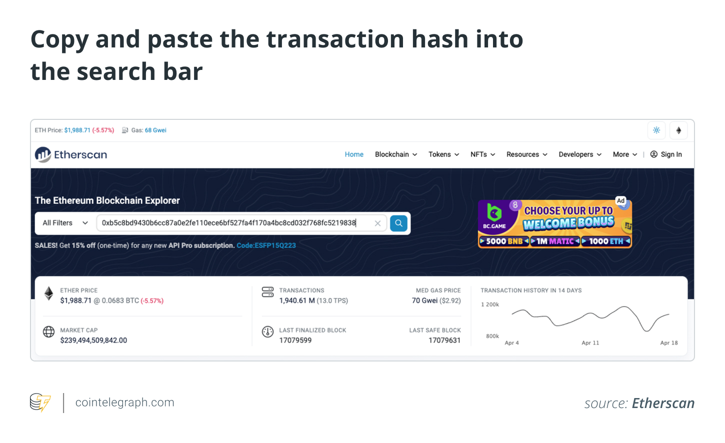 How to check an Ethereum transaction The Ethereum Foundation PlatoBlockchain Data Intelligence. Vertical Search. Ai.